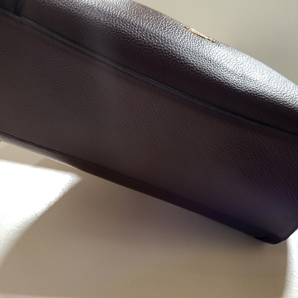 COACH Kristy Shoulder Bag Leather/ Snake-Embossed Brown Crimson Tote #C6830 - Picture 10 of 16